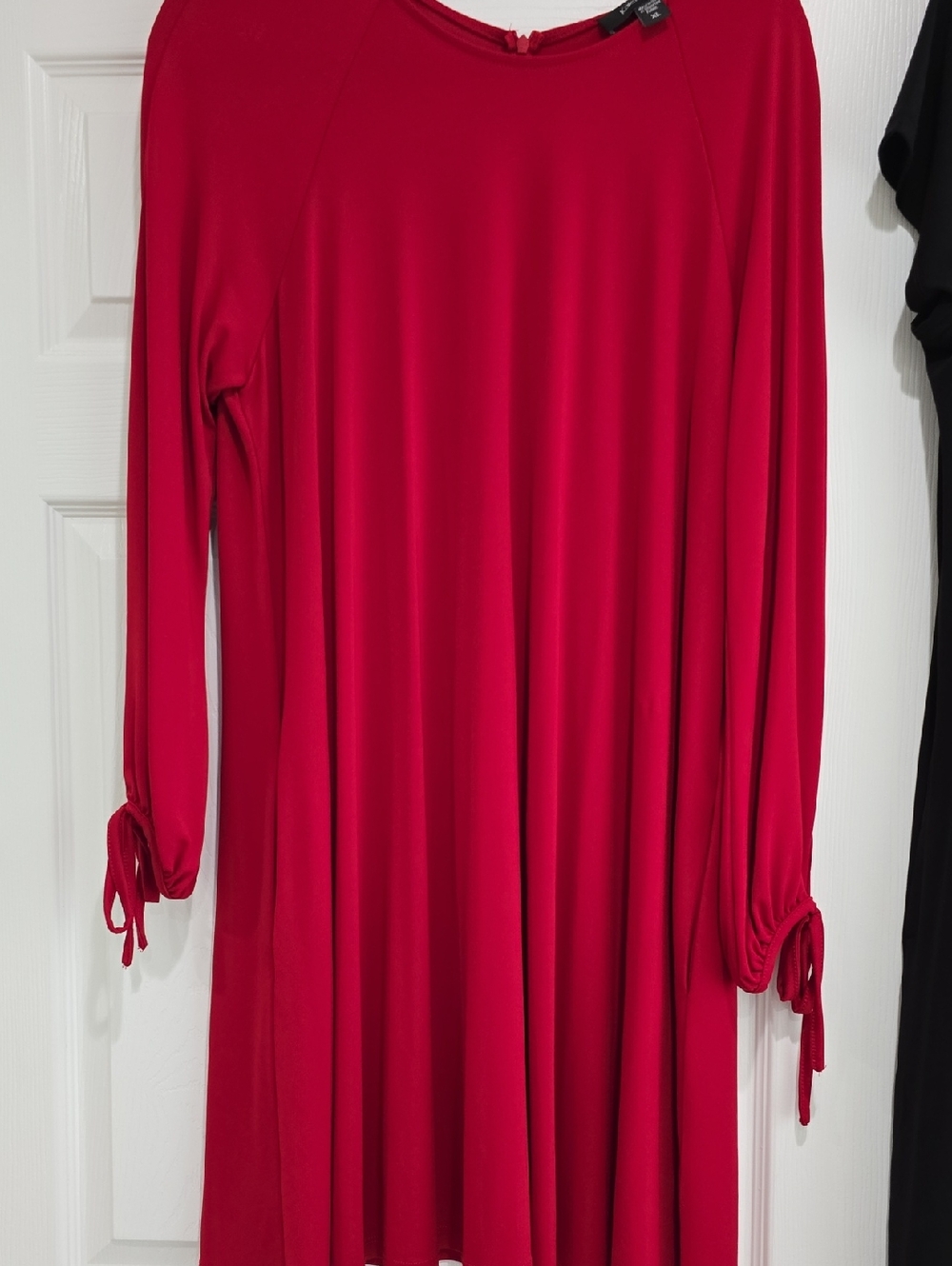 Bright Red Long Sleeve Swing Dress And Short Sleeve Black Dress